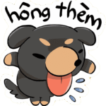 Hình sticker chó thể hiện nét lanh lợi rõ ràng