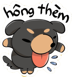 Hình sticker chó thể hiện nét lanh lợi rõ ràng