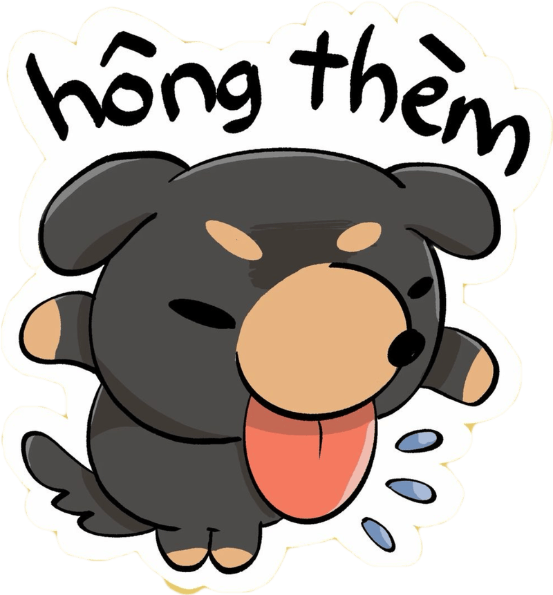 Hình sticker chó thể hiện nét lanh lợi rõ ràng