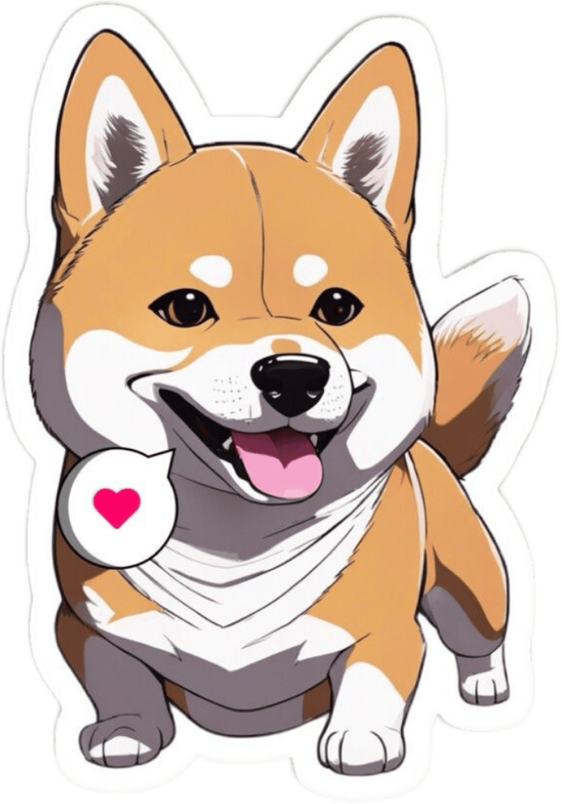 Sticker chó Shiba xuất hiện cùng đôi mắt sáng