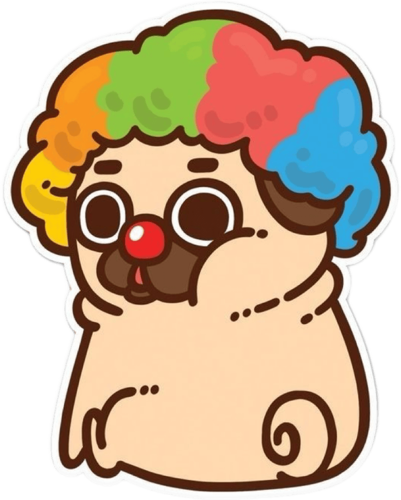 Sticker chó thể hiện gương mặt rạng rỡ rất thu hút