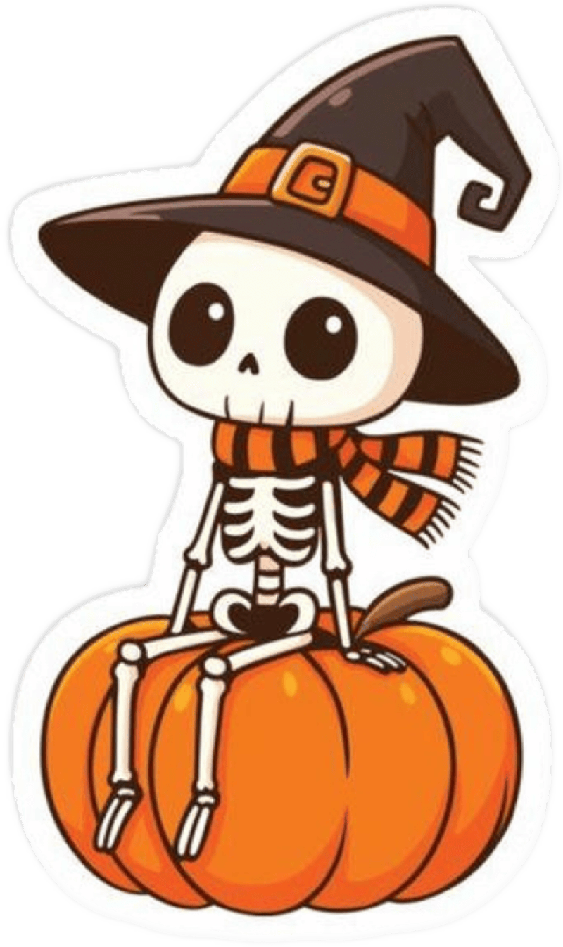 Sự kết hợp giữa đáng yêu và bí ẩn trong sticker halloween