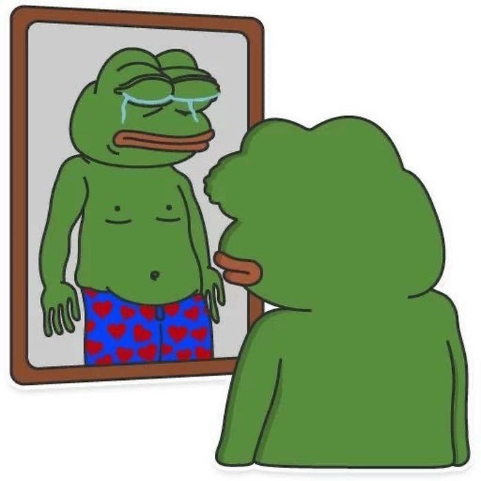 meme ếch xanh mặc quần màu sắc